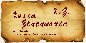 Kosta Zlatanović vizit kartica